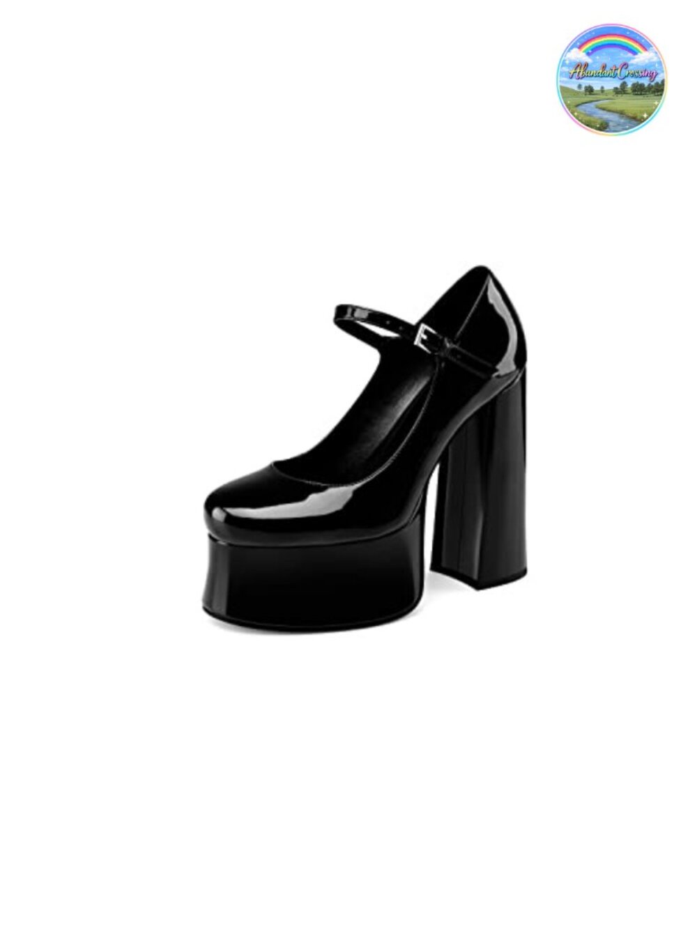 Patent Leather Mary Jane Block Heel Platform Pumps Chunky Heels Women's Shoes